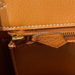 HN 25 IN BURNT ORANGE CALFSKIN GOLD HARDWARE - Image 7