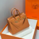 HN 25 IN BURNT ORANGE CALFSKIN GOLD HARDWARE - Image 2