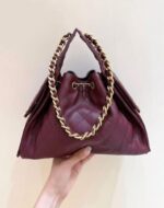 Chanel Small 25 Hobo bag in burgundy - Image 4