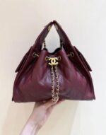 Chanel Small 25 Hobo bag in burgundy - Image 5