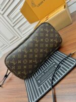 LV NEVERFULL INSIDE OUT MM IN BROWN MONOGRAM COATED CANVAS - Image 3