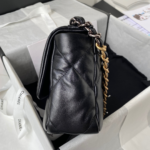 Chanel 19 Flap Bag Black Lambskin Gold Hardware - Image 8
