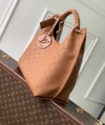Louis Vuitton Carmel Mahina Leather Hobo Bag in Cognac - Image 2