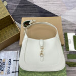 GUCCI JACKIE MEDIUM SHOULDER BAG 35 IN WHITE GOLD HARDWARE