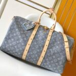 Louis Vuitton LV Keepall Denim bandouliere 55 Grey