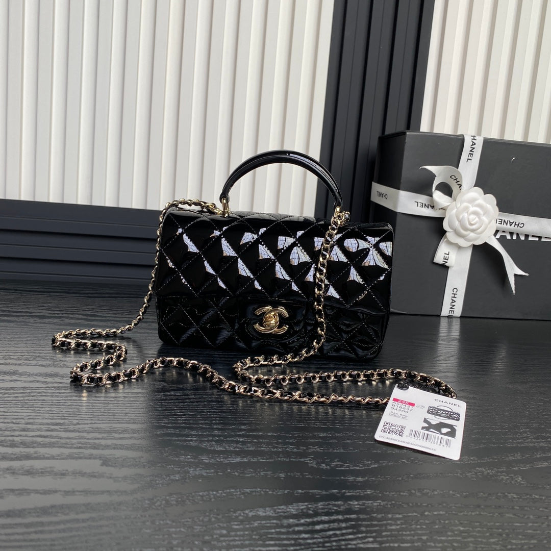 img_70762a6f_20240930_i1727632612_4117_1_jpg.jpg Chanel Patent Quilted Mini Top Handle Flap Bag - Image 1