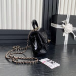 Chanel Patent Quilted Mini Top Handle Flap Bag - Image 5