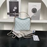 Chanel Small Hobo Bag in light blue quilted calfskin - Image 2