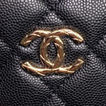 Chanel 24A Hobo Handbag in black quilted caviar leather - Image 3