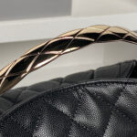 Chanel 24A Hobo Handbag in black quilted caviar leather - Image 6