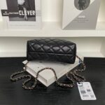 Chanel 24A Hobo Handbag in black quilted caviar leather - Image 4