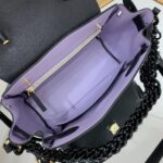 Versace La Medusa medium top handle bag in black grained leather - Image 5