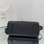 Versace La Medusa medium top handle bag in black grained leather - Image 8
