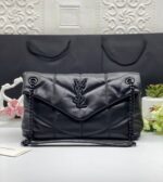 Saint Laurent Small Loulou Puffer shoulder bag in black with Chain Strap - Image 2