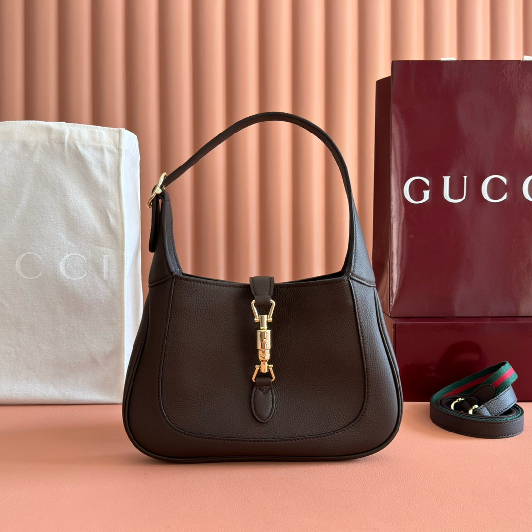 img_89648692_20251015_i1760523915_4785_1_jpg.jpg GUCCI JACKIE 1961 SMALL BAG 28 CM IN DARK BROWN LEATHER WITH GOLD HARDWARE - Image 1