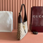 GUCCI JACKIE MONOGRAM 28 CM IN LIGHT BROWN CANVAS - Image 6