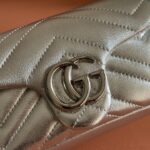 GUCCI GG MARMONT BAG 16 IN SILVER LAMBSKIN - Image 2