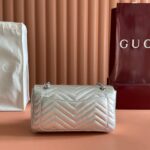 GUCCI GG MARMONT BAG 26 IN SILVER LAMBSKIN - Image 2