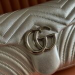 GUCCI GG MARMONT BAG 26 IN SILVER LAMBSKIN - Image 4