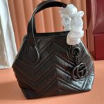 GUCCI 26S GG MARMONT TOTE BAG 17 IN BLACK CALFSKIN - Image 4