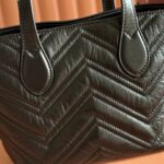 GUCCI 26S GG MARMONT TOTE BAG 17 IN BLACK CALFSKIN - Image 5