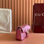 GUCCI GG MARMONT BAG 22 IN METALLIC PINK LAMBSKIN - Image 4