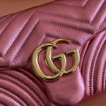 GUCCI GG MARMONT BAG 22 IN METALLIC PINK LAMBSKIN - Image 8