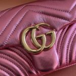 GUCCI GG MARMONT BAG 22 IN METALLIC PINK LAMBSKIN - Image 5
