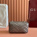 GUCCI GG MARMONT BAG 22 IN WARM GRAY BROWN LAMBSKIN - Image 2