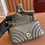 GUCCI GG MARMONT BAG 22 IN WARM GRAY BROWN LAMBSKIN - Image 5