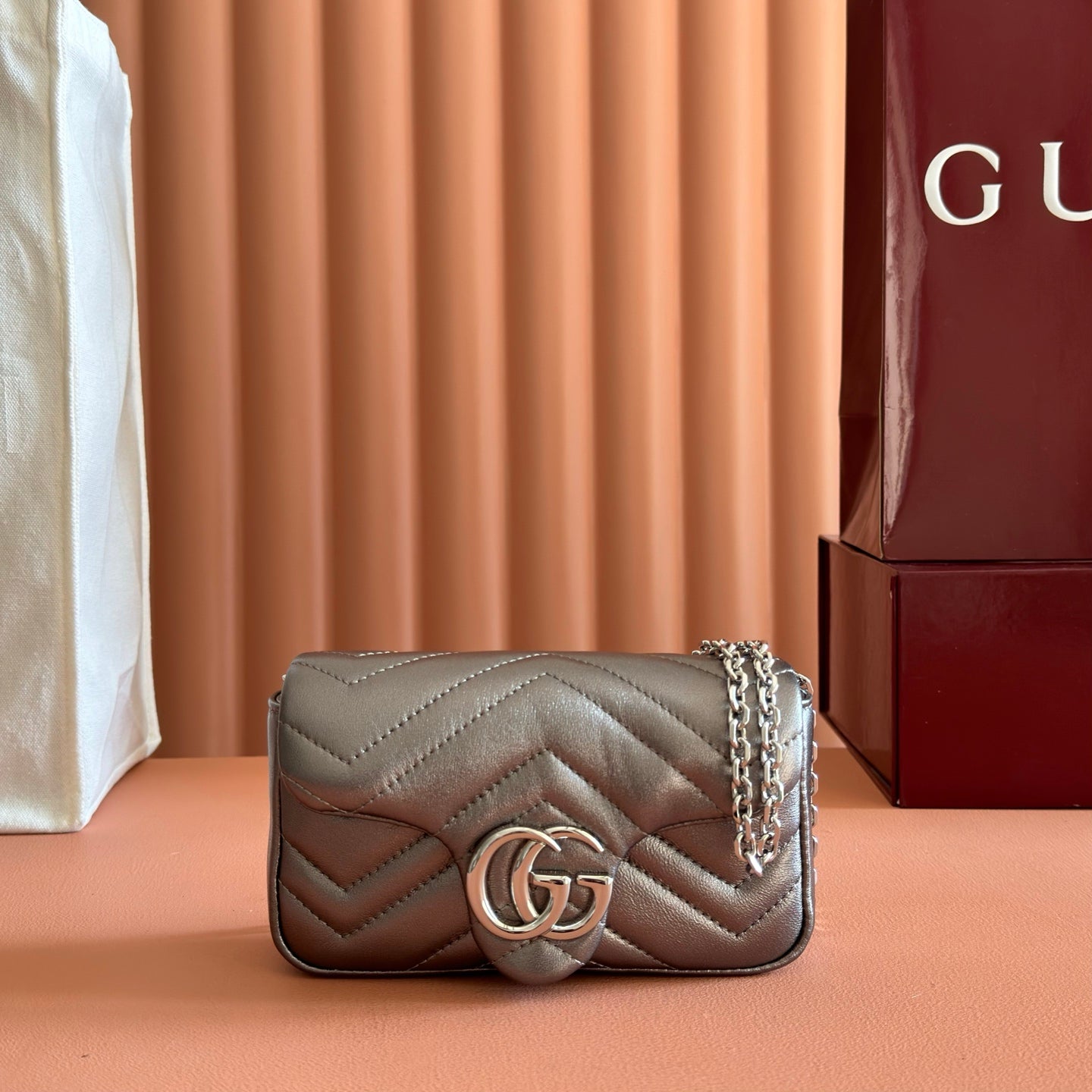img_89648692_20251228_i1766915763138_1334_0_0_jpg.jpg GUCCI GG MARMONT BAG 16 IN WARM GRAY BROWN LAMBSKIN - Image 1