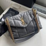 YSL Small Loulou Puffer shoulder bag in grey