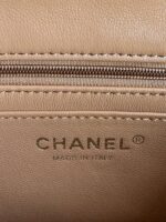 CHANEL FLAP BAG 20 IN BRONZE BROWN LAMBSKIN WITH HANDLE - Image 6