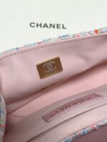 Chanel Mini Flap Bag with Top Handle Pink Tweed Bag - Image 8