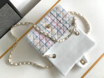 CHANEL MEDIUM 25 CLASSIC BAG IN LIGHT PINK MIX BLACK WOOL TWEED - Image 2