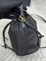 BUCKET BAG 19 IN BLACK RE-NYLON AND CALFSKIN HANDLE - Image 7