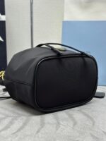 BUCKET BAG 19 IN BLACK RE-NYLON AND CALFSKIN HANDLE - Image 8