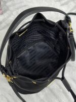 BUCKET BAG 19 IN BLACK RE-NYLON AND CALFSKIN HANDLE - Image 3