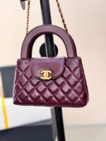 CHANEL KELLY 19 IN WINE RED LAMBSKIN WITH GOLD HARDWARE - Image 2