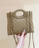 Chanel Calfskin Suede Quilted Mini 31 Shopping Bag - Image 2