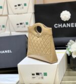 Chanel Calfskin Suede Quilted Mini 31 Shopping Bag - Image 6