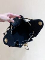 CHANEL 25 HANDBAG 30 IN BLACK SUEDE GOLD HARDWARE - Image 9