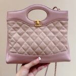 Chanel Calfskin Suede Quilted Mini 31 Shopping Bag