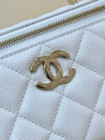 Chanel Vanity Case Small White Gold Hardware - Image 9