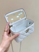 Chanel Vanity Case Small White Gold Hardware - Image 4
