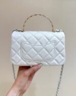 Chanel Nano Coco White Handle bag Gold Hardware - Image 3