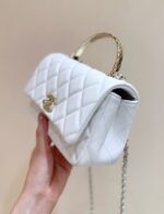 Chanel Nano Coco White Handle bag Gold Hardware - Image 2