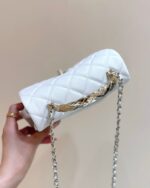 Chanel Nano Coco White Handle bag Gold Hardware - Image 5