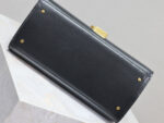 YSL CASSANDRA TOP HANDLE BAG MEDIUM BLACK SMOOTH LAMBSKIN GOLD HARDWARE - Image 3