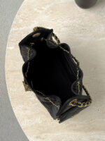Chanel 25 Bag Black with Gold Hardware Caviar Leather - Image 4